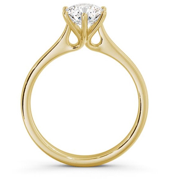 Round Diamond High Set Engagement Ring 18K Yellow Gold Solitaire ENRD28_YG_THUMB1 