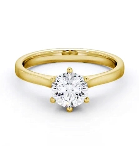 Round Diamond High Set Engagement Ring 9K Yellow Gold Solitaire ENRD28_YG_THUMB1