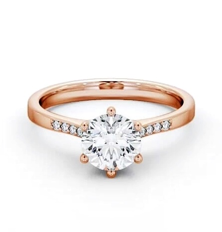 Round Diamond Elegant Style Engagement Ring 18K Rose Gold Solitaire ENRD28S_RG_THUMB2 