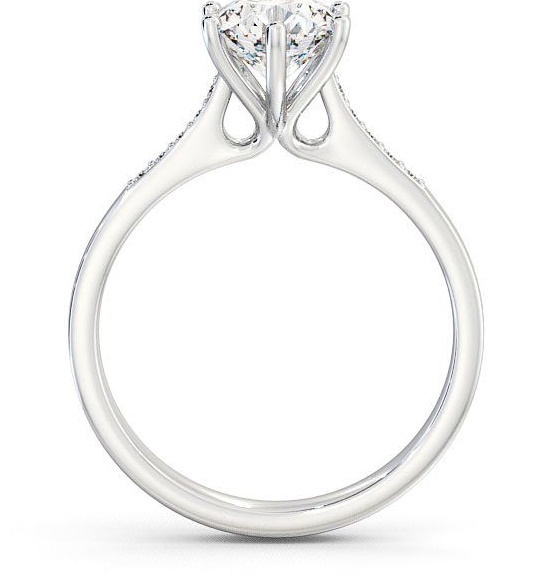 Round Diamond Elegant Style Engagement Ring 18K White Gold Solitaire ENRD28S_WG_THUMB1 
