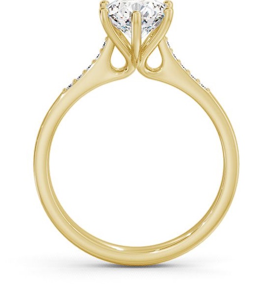 Round Diamond Elegant Style Engagement Ring 9K Yellow Gold Solitaire ENRD28S_YG_THUMB1 