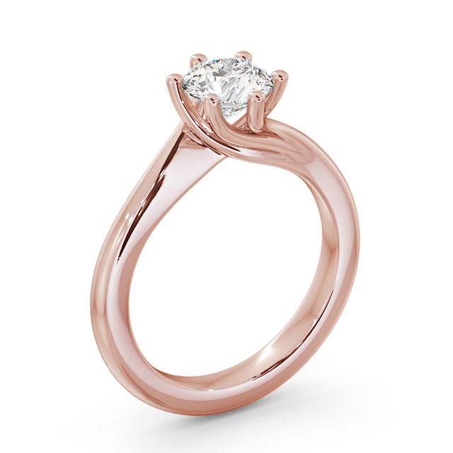 Round Diamond Engagement Ring 18K Rose Gold Solitaire - Irena ENRD29_RG_HAND