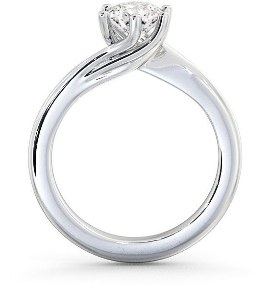 Round Diamond Twisted Head Engagement Ring 18K White Gold Solitaire ENRD29_WG_THUMB1 