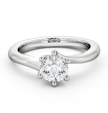 Round Diamond Twisted Head Engagement Ring Platinum Solitaire ENRD29_WG_THUMB1