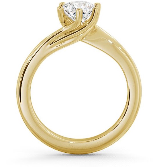 Round Diamond Twisted Head Engagement Ring 18K Yellow Gold Solitaire ENRD29_YG_THUMB1 
