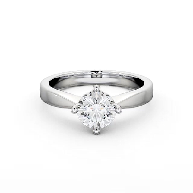 Round Diamond Engagement Ring Palladium Solitaire - Krista ENRD2_WG_HAND