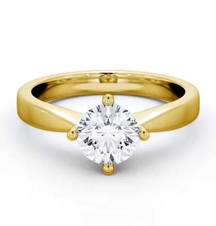 Round Diamond Rotated Head Engagement Ring 9K Yellow Gold Solitaire ENRD2_YG_THUMB1
