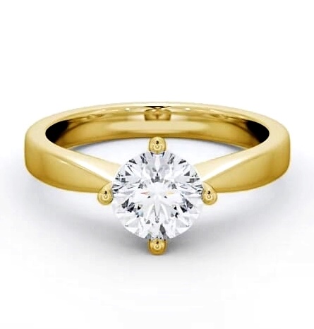 Round Diamond Rotated Head Engagement Ring 18K Yellow Gold Solitaire ENRD2_YG_THUMB2 
