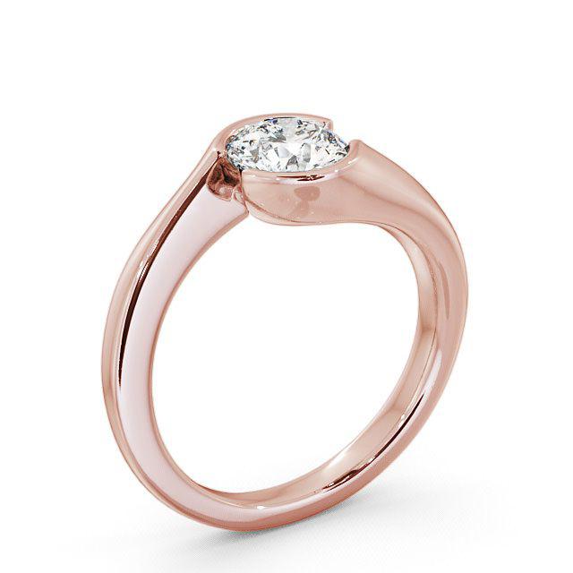 Round Diamond Engagement Ring 18K Rose Gold Solitaire - Camila ENRD30_RG_HAND