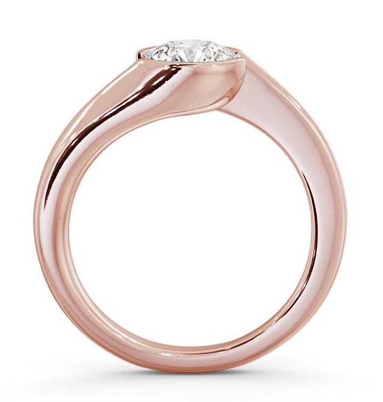 Round Diamond Split Bezel Engagement Ring 9K Rose Gold Solitaire ENRD30_RG_THUMB1