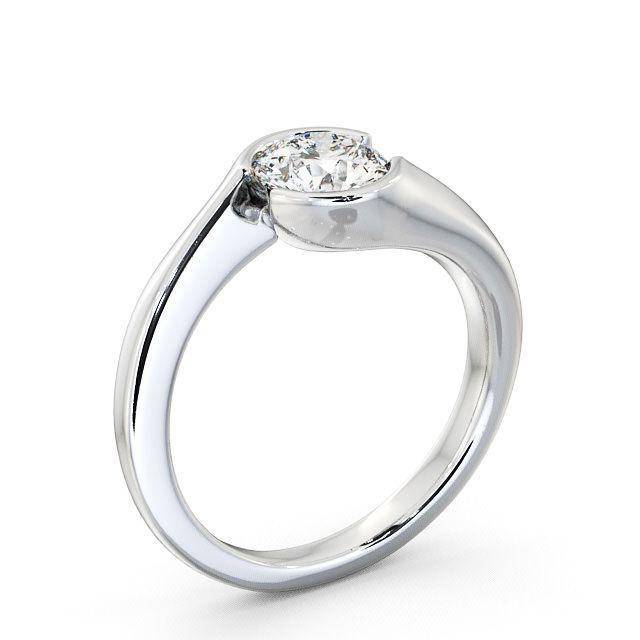 Round Diamond Engagement Ring Platinum Solitaire - Camila ENRD30_WG_HAND
