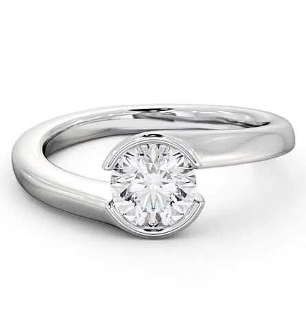 Round Diamond Split Bezel Engagement Ring Platinum Solitaire ENRD30_WG_THUMB1