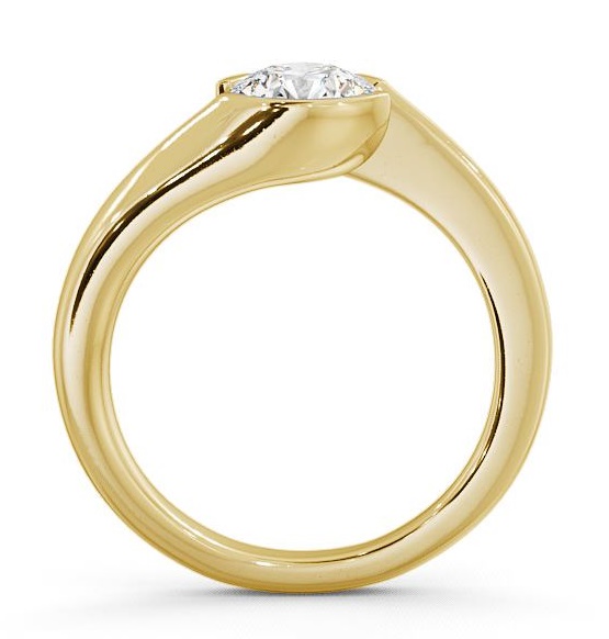 Round Diamond Split Bezel Engagement Ring 9K Yellow Gold Solitaire ENRD30_YG_THUMB1