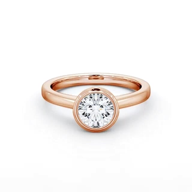 Round Diamond Engagement Ring 9K Rose Gold Solitaire - Kassidy ENRD31_RG_HAND