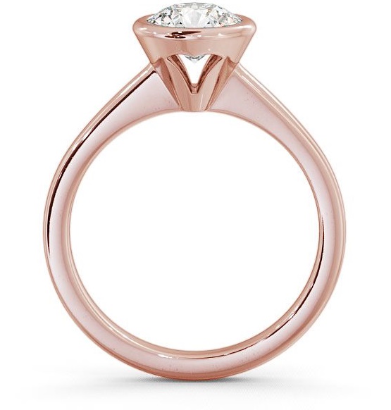 Round Diamond Open Bezel Engagement Ring 18K Rose Gold Solitaire ENRD31_RG_THUMB1