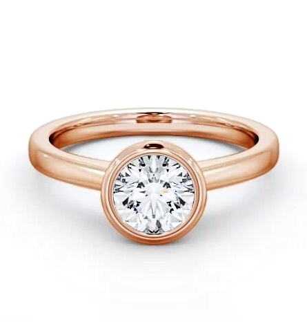Round Diamond Open Bezel Engagement Ring 18K Rose Gold Solitaire ENRD31_RG_THUMB2 