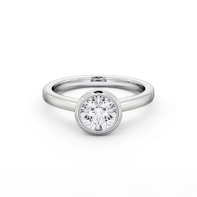 Round Diamond Engagement Ring Palladium Solitaire - Kassidy ENRD31_WG_HAND