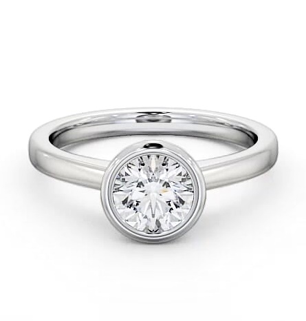 Round Diamond Open Bezel Engagement Ring 18K White Gold Solitaire ENRD31_WG_THUMB1