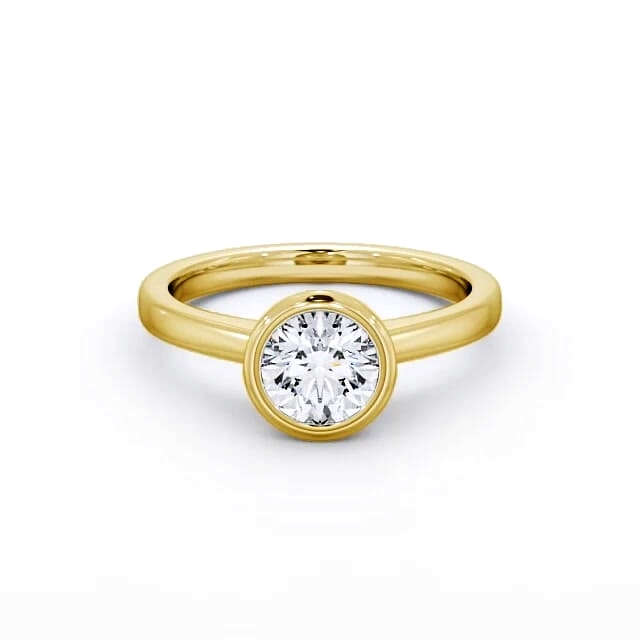Round Diamond Engagement Ring 18K Yellow Gold Solitaire - Kassidy ENRD31_YG_HAND