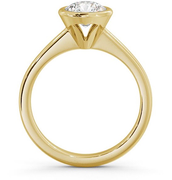 Round Diamond Open Bezel Engagement Ring 9K Yellow Gold Solitaire ENRD31_YG_THUMB1
