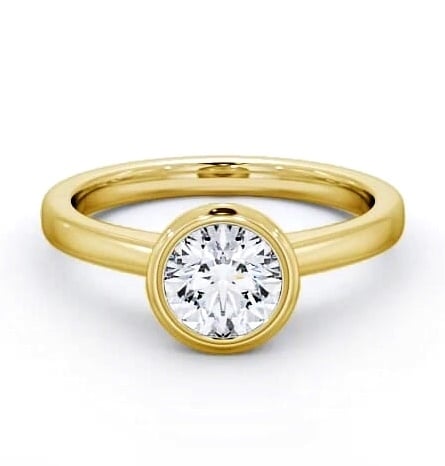 Round Diamond Open Bezel Engagement Ring 18K Yellow Gold Solitaire ENRD31_YG_THUMB2 