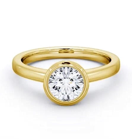 Round Diamond Open Bezel Engagement Ring 18K Yellow Gold Solitaire ENRD31_YG_THUMB2 