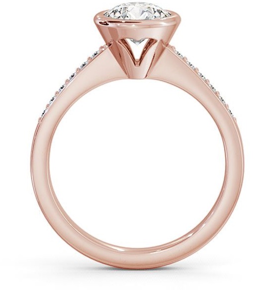 Round Diamond Open Bezel Engagement Ring 18K Rose Gold Solitaire ENRD31S_RG_THUMB1 