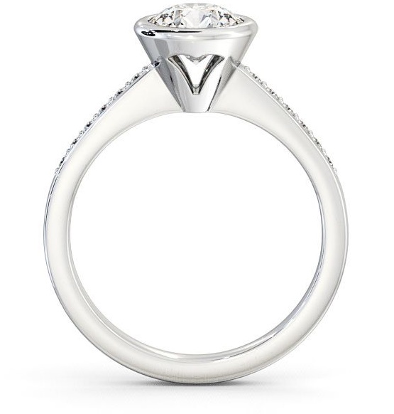 Round Diamond Open Bezel Engagement Ring Platinum Solitaire ENRD31S_WG_THUMB1 
