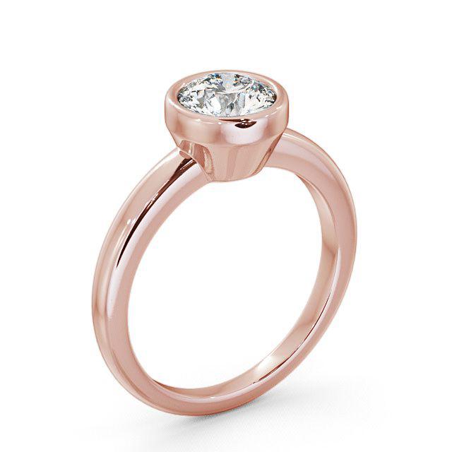 Round Diamond Engagement Ring 18K Rose Gold Solitaire - Amera ENRD32_RG_HAND