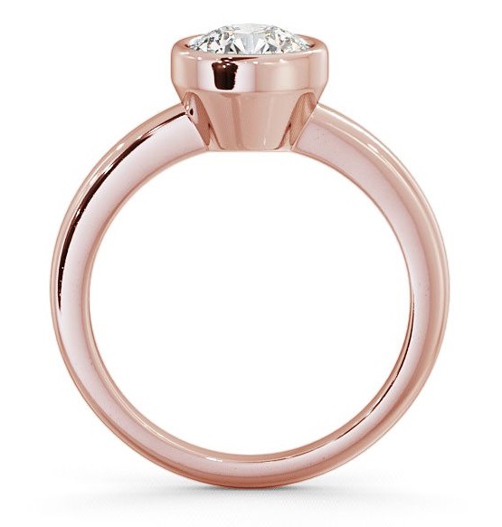 Round Diamond Bezel Set Engagement Ring 18K Rose Gold Solitaire ENRD32_RG_THUMB1