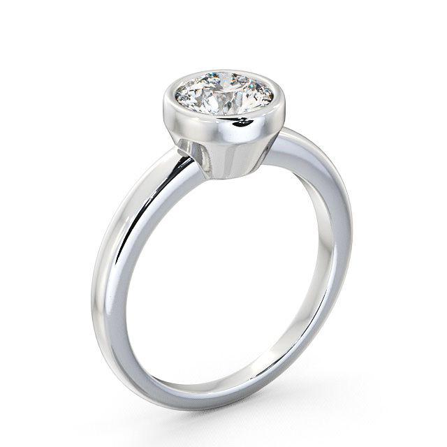 Round Diamond Engagement Ring Palladium Solitaire - Amera ENRD32_WG_HAND