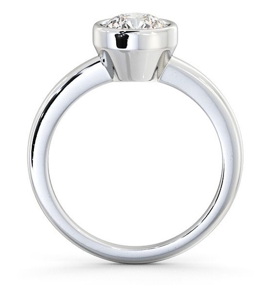 Round Diamond Bezel Set Engagement Ring 18K White Gold Solitaire ENRD32_WG_THUMB1