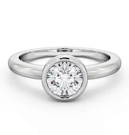 Round Diamond Bezel Set Engagement Ring 18K White Gold Solitaire ENRD32_WG_THUMB2 