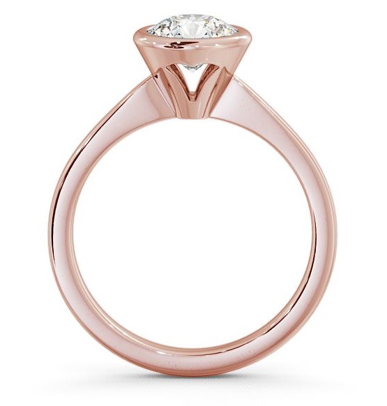 Round Diamond Open Bezel Engagement Ring 9K Rose Gold Solitaire ENRD33_RG_THUMB1 