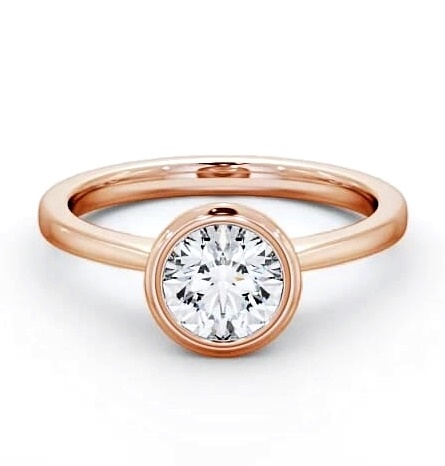 Round Diamond Open Bezel Engagement Ring 9K Rose Gold Solitaire ENRD33_RG_THUMB2 