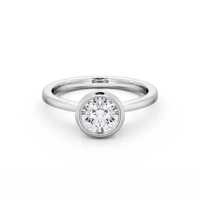 Round Diamond Engagement Ring Platinum Solitaire - Lianna ENRD33_WG_HAND