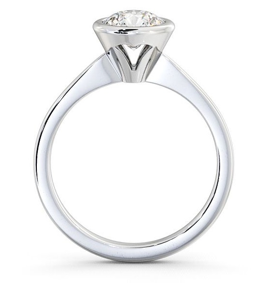 Round Diamond Open Bezel Engagement Ring 9K White Gold Solitaire ENRD33_WG_THUMB1