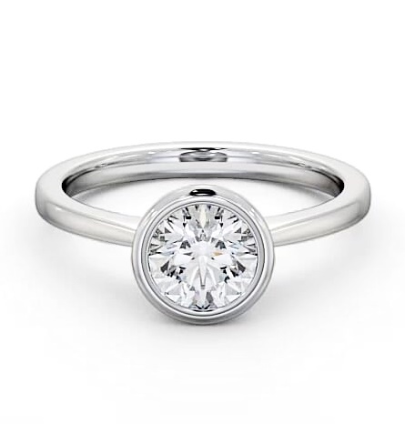 Round Diamond Open Bezel Engagement Ring 9K White Gold Solitaire ENRD33_WG_THUMB2 