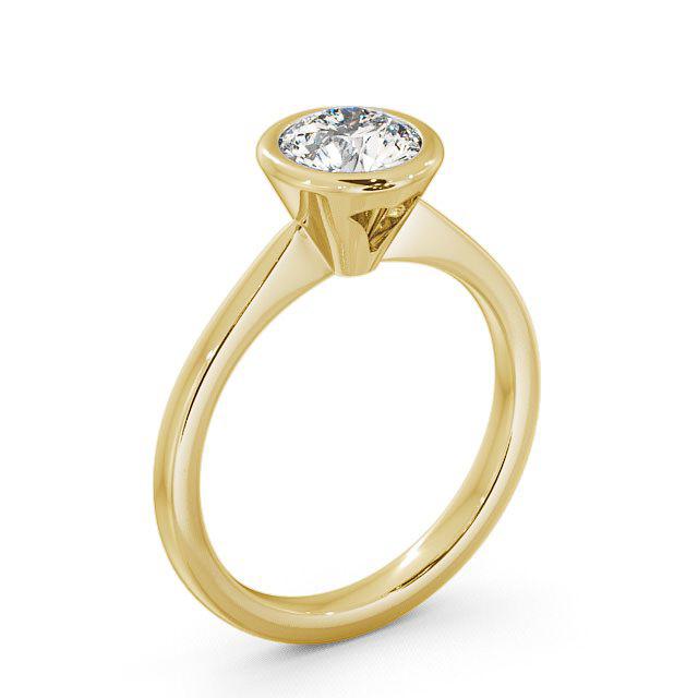 Round Diamond Engagement Ring 9K Yellow Gold Solitaire - Lianna ENRD33_YG_HAND