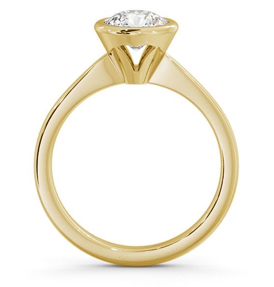 Round Diamond Open Bezel Engagement Ring 9K Yellow Gold Solitaire ENRD33_YG_THUMB1 