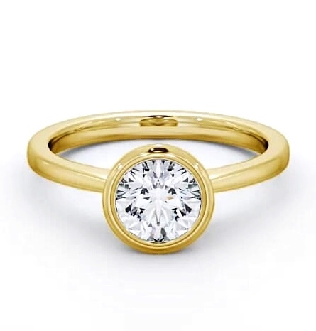 Round Diamond Open Bezel Engagement Ring 9K Yellow Gold Solitaire ENRD33_YG_THUMB2 