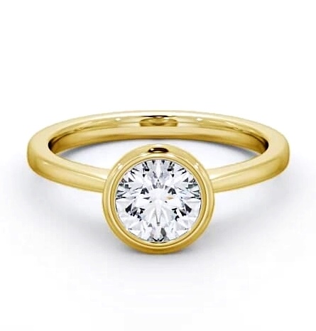 Round Diamond Open Bezel Engagement Ring 18K Yellow Gold Solitaire ENRD33_YG_THUMB2 