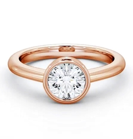 Round Diamond Split Bezel Engagement Ring 9K Rose Gold Solitaire ENRD36_RG_THUMB2 
