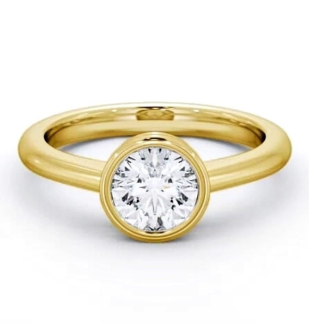 Round Diamond Split Bezel Engagement Ring 9K Yellow Gold Solitaire ENRD36_YG_THUMB1