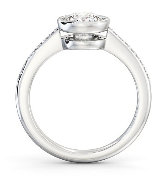 Round Diamond Split Bezel Style Engagement Ring Palladium Solitaire with Channel Set Side Stones ENRD36S_WG_THUMB1