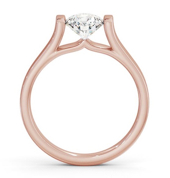 Round Diamond Wide Tension Set Engagement Ring 18K Rose Gold Solitaire ENRD37_RG_THUMB1