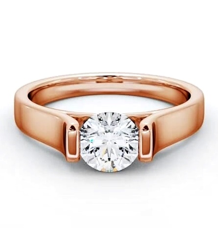 Round Diamond Wide Tension Set Engagement Ring 18K Rose Gold Solitaire ENRD37_RG_THUMB2 
