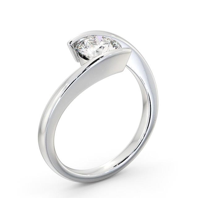 Round Diamond Engagement Ring Platinum Solitaire - Ridley ENRD38_WG_HAND