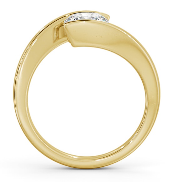 Round Diamond Sleek Tension Set Engagement Ring 9K Yellow Gold Solitaire ENRD38_YG_THUMB1