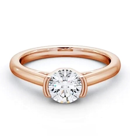 Round Diamond Tension Set Engagement Ring 18K Rose Gold Solitaire ENRD39_RG_THUMB1